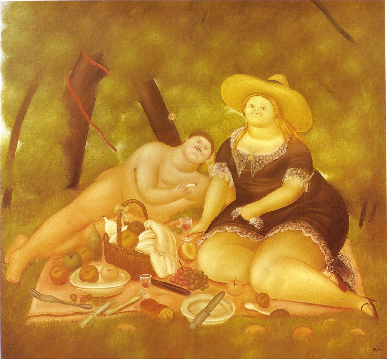 Déjeuner sur l’herbe Fernando Botero Peintures à l'huile
